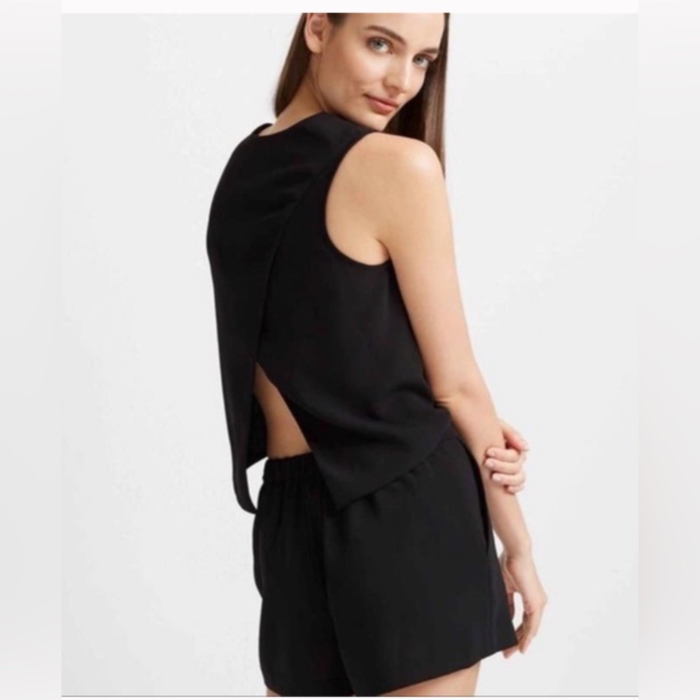 Club Monaco Lyndsey Open Back Woven Romper